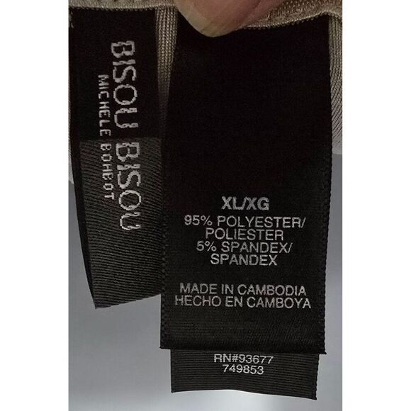 Metallic Silver Sleeveless Pleated Womens Top XL Bisou Bisou Polyester/Spandex - Picture 6 of 8